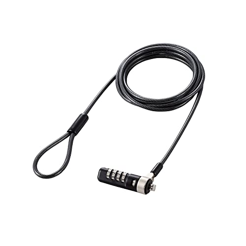 エレコム セキュリティワイヤー 4連ダイヤル錠 首振り90度 ヘッド部360度回転 ESL-38 送料無料