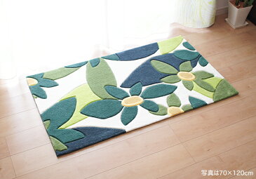 玄関マット 【マランタ】 シビラ 約70cm×120cm Mranta ピンク・グリーン Shybilla 花柄 【玄関 マット】