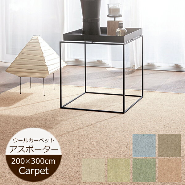 ラグマット 200cm×300cm ニューアスポーター ウールカーペット 防ダニ 抗菌 防虫 ループ