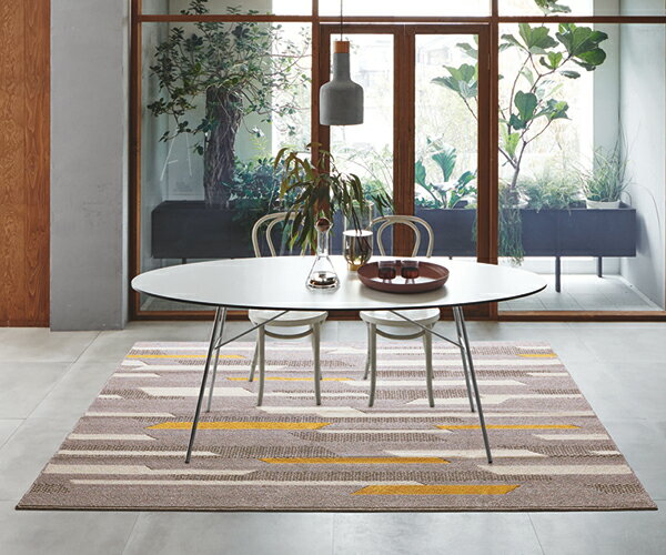 ダイニングラグ　フレック 220×250cm 撥水 FLEC スミノエ ラグ 北欧 リビング ダイニングラグ 日本製 スミノエ 6人掛けダイニングテーブル すべり止め（メディカルストップ）