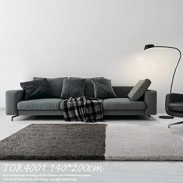 Rakuten - 東リ ラグマット TOR4001 140cm×200cm（変形） 日本製 防ダニ 北欧 スクエア モダン 北欧 総柄 大人カワイイ ワンルーム 家族 一人暮らし 1.5畳 東リ ラグ