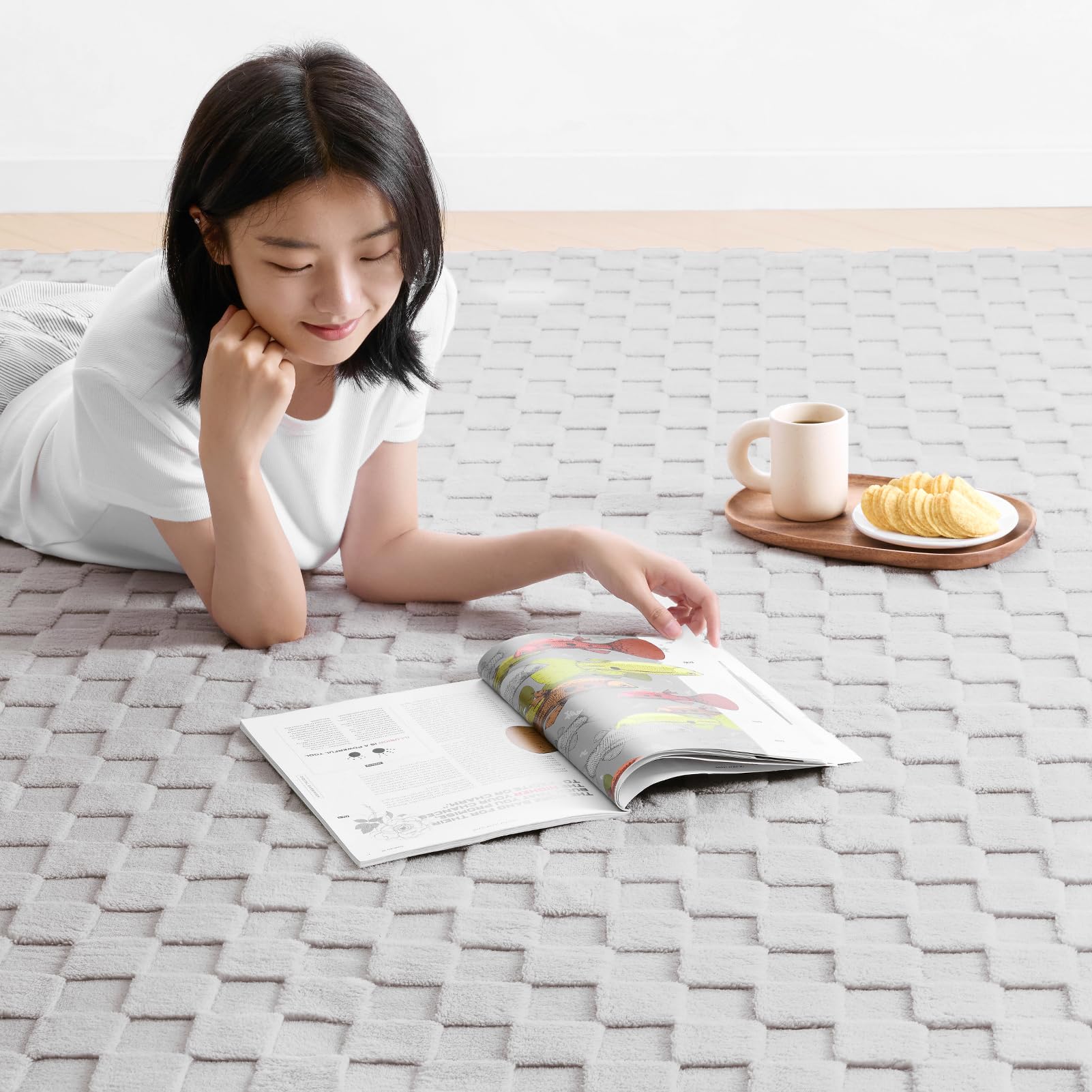 乐天商城 - ラグ 極厚 カーペット ウレタン 厚手 130×190cm 約1.5畳 防音 抗菌防ダニ 低ホルム ふわふわ もちもち 滑り止め ホットカーペット