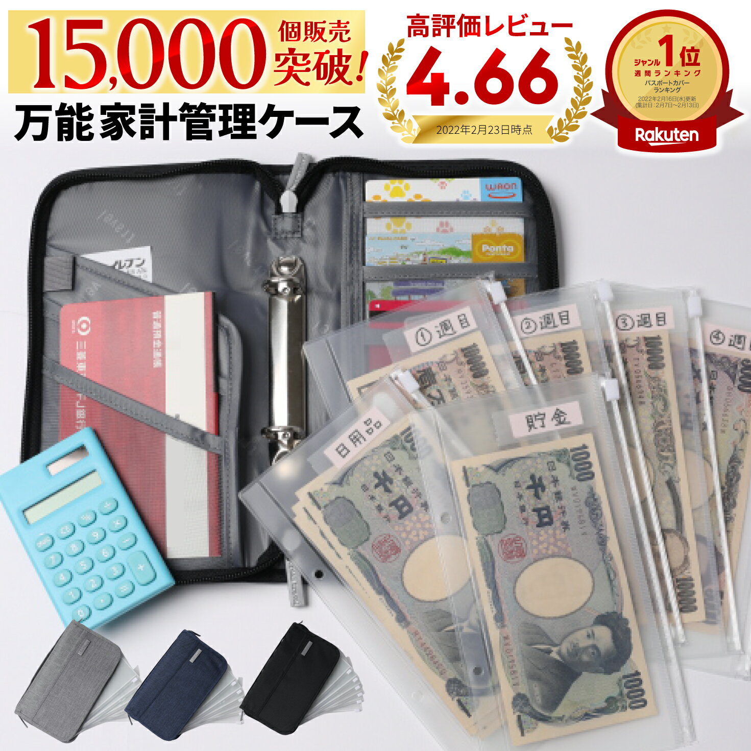 【10%OFFクーポン配布中 5/15終日-5/16 1:59 200名限定&P2倍】楽天1位 送料無料 パスポートケース 家計管理 ケース 【 リフィル 6枚 付き 】 家計簿 クリアファイル クリアポケット パスポート…