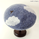 雲と紙ひこうきのベレー Cloud and pater airplane beret 風にのって雲に会う ベレー帽 青 ベレー 日本製 おでかけ 帽子 レディース 帽子 ブルー アオ サイズ調整 アジャスター付き