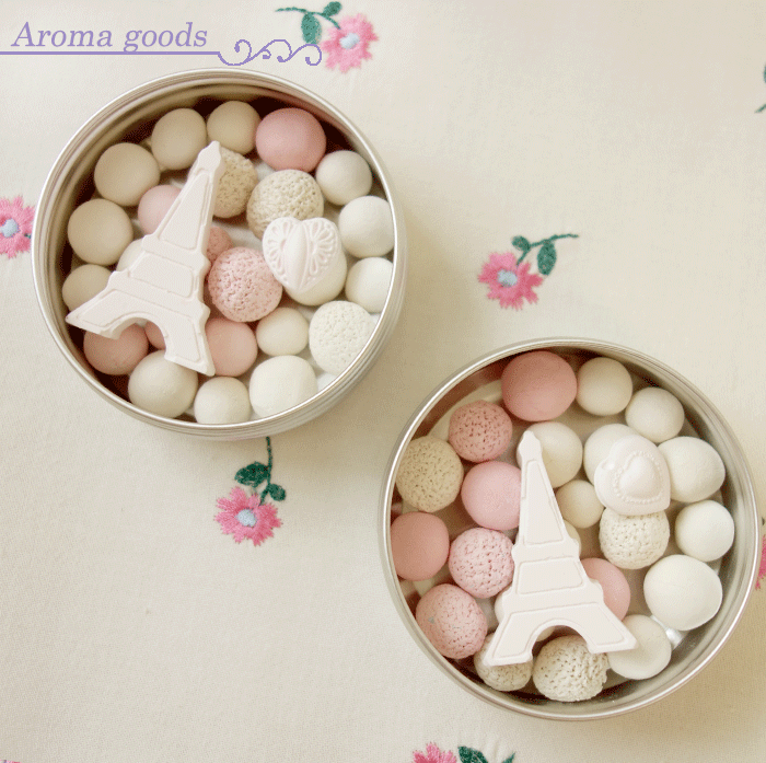 【 再々入荷しました！ 】 京都のアロマテラピーサロン Shinoa シノア の アロマグッズ ピンク の エッフェル塔 と ハート の アロマストーン 旅行 や 出張 のおともにも便利な 缶入り かわいい ストーン 缶入りビーズ ビーズ アロマプレート sorawa-10000041 ヘッドドレスと手袋専門店 Sorawa サンプル画像2