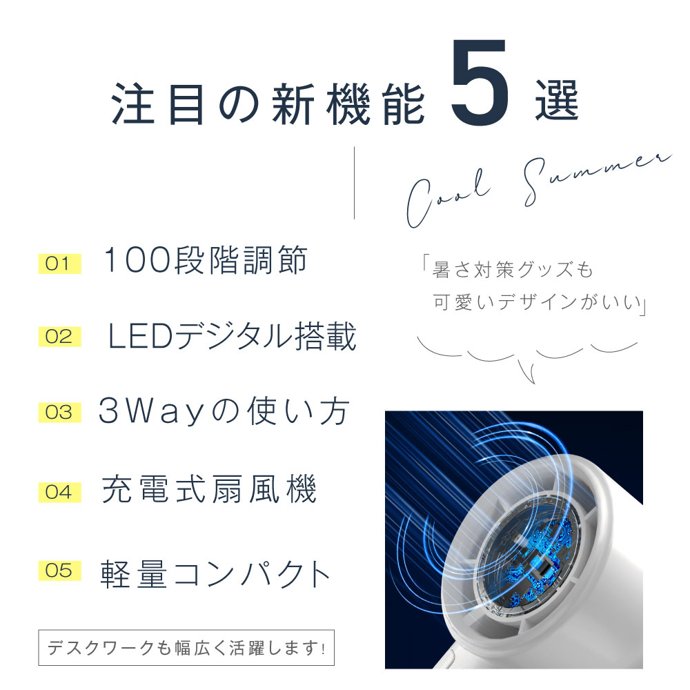 ＼7/19 20時〜最大99％OFFクーポン解禁 ／ ハンディファン 1-100段階風量調節 大風...
