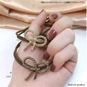 2色セットメタルリボンチャーム2連結びブラウンヘアゴム かわいい おとな アンティーク 金属 取り換え可能 30代 40代 50代 プレゼント シュシュ 贈り物...