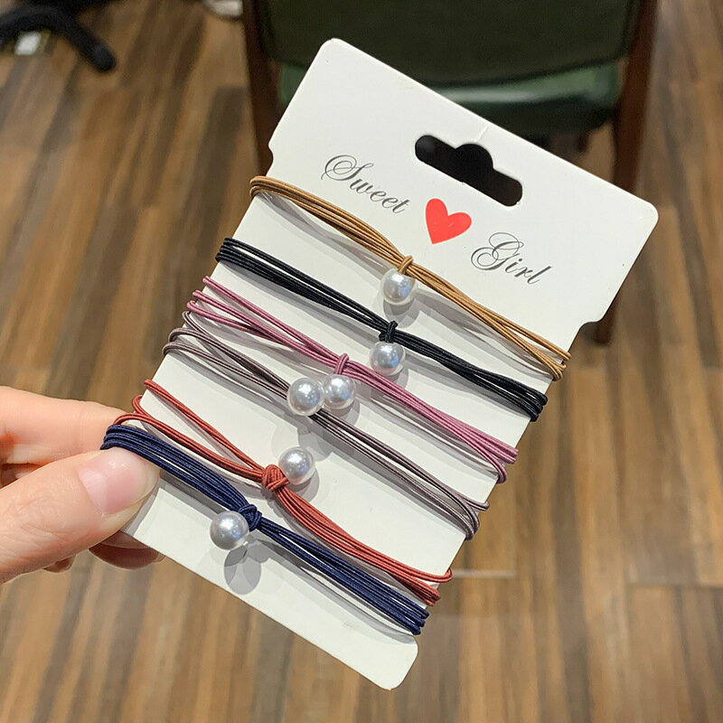 一粒ビーズ3連カラーヘアゴム　おとな　かわいい　プチプラ　ばら売り　シンプル　丈夫　キッズ　プレゼント　オフイス　上品　通勤　通学　ヘアアレンジ　送料無料　普段使い　ヘアアクセ　ポイント消化
