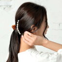 パールビーズとラインストーンのビッグバンスクリップ べっ甲風 上品 大人かわいい プチプラ ヘアアクセ 前髪留め 髪飾り 30代 40代 50代 ハーフアッ...