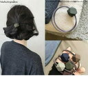 シックカラー14面カットストーン2連グレーヘアゴム ヘアゴム 可愛い 大人っぽい レディース ヘアアクセサリー かわいい おしゃれ プレゼント 30代 40代 ...