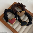 3色セットアウトレットハートチャームスリムシュシュ まとめ髪 ヘアアレンジ 軽い レディース プチプラ レディース