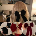 カメリアデザインベルベットリボンバレッタ 新発売セール おとな かわいい ヘアアレンジ パーティー 発表会