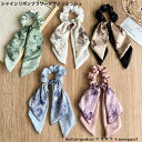 シャインリボンフラワーデザインシュシュ 新発売セール 大人 かわいい ヘアアレンジ ヘアアクセ ハーフアップ プレゼント D