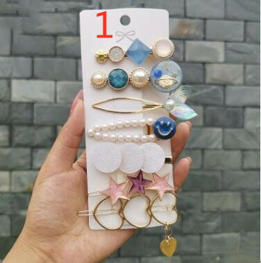 Rakuten - 商品青系いろいろヘアピン7点セット　パーティ　ヘアアレンジ 　大人　 プチプラ ピン　ヘアアクセ　前髪留め　髪飾り　おしゃれ　送料無料　春夏　さわやか　ソーシャルギフト　ヘアアレンジ　プレゼント　キッズ　プチプラ　ポイント消化　カジュアル