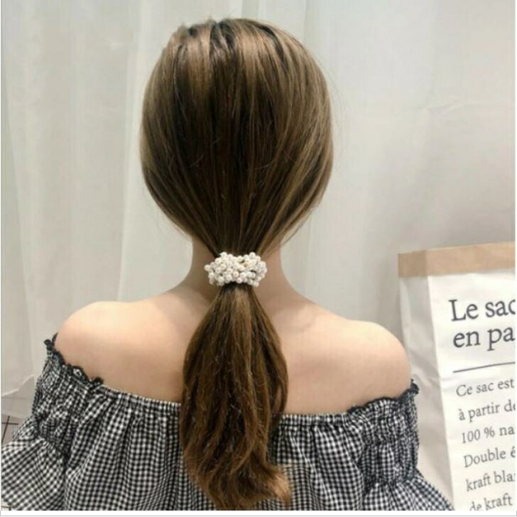 ボリュームパールデザインシュシュヘアゴム　送料無料　ヘアアレンジ　シュシュ　...
