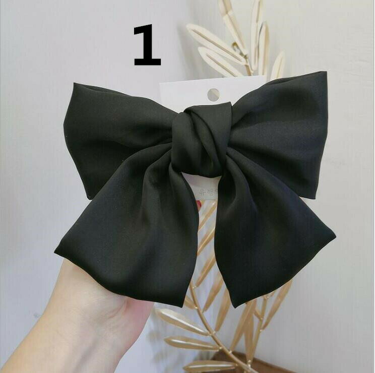 ふんわりお嬢様風ビッグリボンバレッタ　全6色