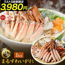 楽天スーパーSALE ラスト5H限定 クーポン利用で3,980円! さらにエントリーでP10倍! 【 丸ズワイガニ1kg (item-27) 】送料無料 お刺身 OK ポーション ズワイガニ 生 かに ハーフポーション 刺身 カニ 蟹 生食用 冷凍 カニ 海鮮 食材 ギフト 敬老の日 敬老の日ギフト