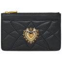 【2024年春夏新作】 ドルチェ＆ガッバーナ DOLCE GABBANA DEVOTION カードホルダー ミディアム BI1261AV96780999 ドルガバ Devotionマトラッセナッパ カードケース 小銭入れ付 ブラック メンズ 【新品 新作 未使用 正規品】