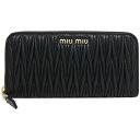 ミュウミュウ 革財布 レディース ミュウミュウ miumiu MIU MIU マテラッセ レザー 長財布 ナッパ ラウンドファスナー MIU MIU 5ML506_N88_F0002 MATELASSE’ NERO ブラック レディース miumiu【ギフト ラッピング無料】【楽ギフ_包装】【新品 新作 未使用 正規品】