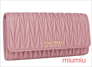 ミュウミュウ マテラッセ ナッパ 長財布 2020年春夏新作 MIU MIU 5MH109 N88 F0028 MATELASSE' ROSA ローズピンク miumiu レディース【ギフト ラッピング無料】【楽ギフ_包装】【新品 新作 未使用 正規品】