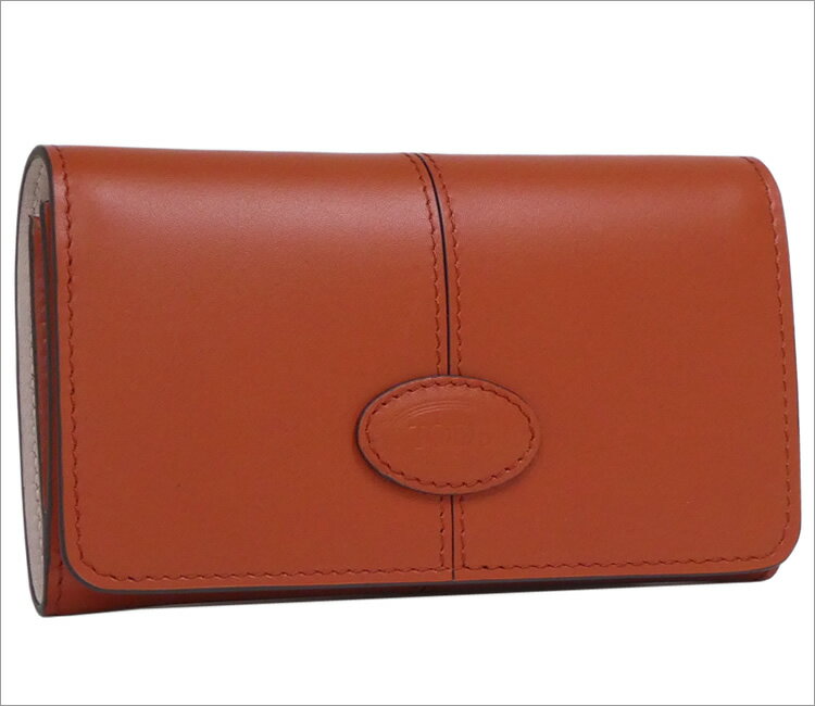 TOD'S トッズ tods レザー ウォレット 三つ折り 財布 XAWDBBB3300RIIG809 TERRACOTTA オレンジブラウン レディース コンパクト【ギフト ラッピング無料】【楽ギフ_包装】【新品 新作 未使用 正規品】