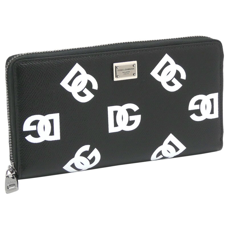 Ｄ＆Ｇ 財布（メンズ） ドルチェ＆ガッバーナ DOLCE&GABBANA ジップアラウンドウォレット カーフスキン DGオールオーバープリント BP1672AG256HNVAA ドルガバ ラウンドファスナー 長財布 ブラック メンズ 【新品 新作 未使用 正規品】