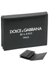 ドルチェ&ガッバーナ 【2023年秋冬新作】 ドルチェ＆ガッバーナ DOLCE&GABBANA カードホルダー カーフスキン ロゴ BP1643AN244HNII7 ドルガバ 名刺ケース カードケース 名刺入れ ブラック メンズ 【新品 新作 未使用 正規品】