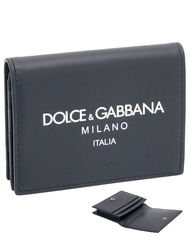 Ｄ＆Ｇ 名刺入れ（メンズ） 【2024年春夏新作】 ドルチェ＆ガッバーナ DOLCE&GABBANA カードケース カーフスキン BP1643AN244HBII7 ドルガバ Dolce&Gabbana Milanoロゴ 名刺ケース ネイビー メンズ 【新品 新作 未使用 正規品】