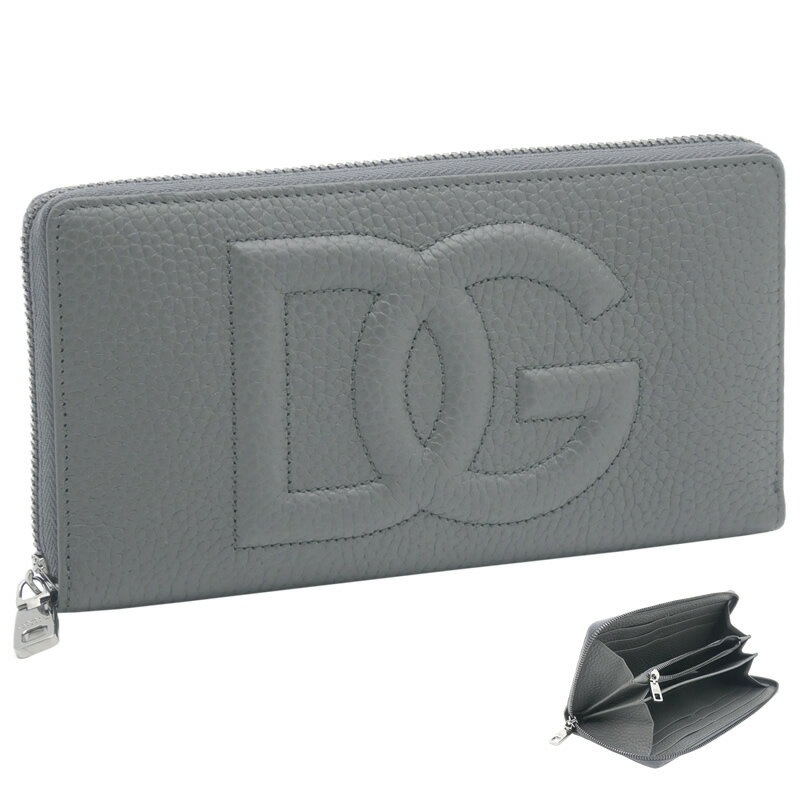 ドルチェ&ガッバーナ DOLCE&GABBANA DGロゴ ジップアラウンド ウォレット BP1672AT48980748 ドルガバ 立体的DGロゴ ラウンドファスナー 長財布 グレー メンズ 【新品 新作 未使用 正規品】