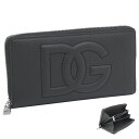 【2024年春夏新作】 ドルチェ＆ガッバーナ DOLCE&GABBANA DGロゴ ジップアラウンド ウォレット BP1672AT48980999 ドルガバ 立体的DGロゴ ラウンドファスナー 長財布 ブラック メンズ 【新品 新作 未使用 正規品】