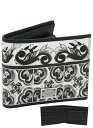 【2025年秋冬新作】 ドルチェ&ガッバーナ DOLCE&GABBANA マヨリカプリント カーフスキン ウォレット BP3102AN719IU3TN ドルガバ 二つ折り コンパクトウォレット 小銭入れ付財布 ホワイト+ブラック メンズ 【新品 新作 未使用 正規品】