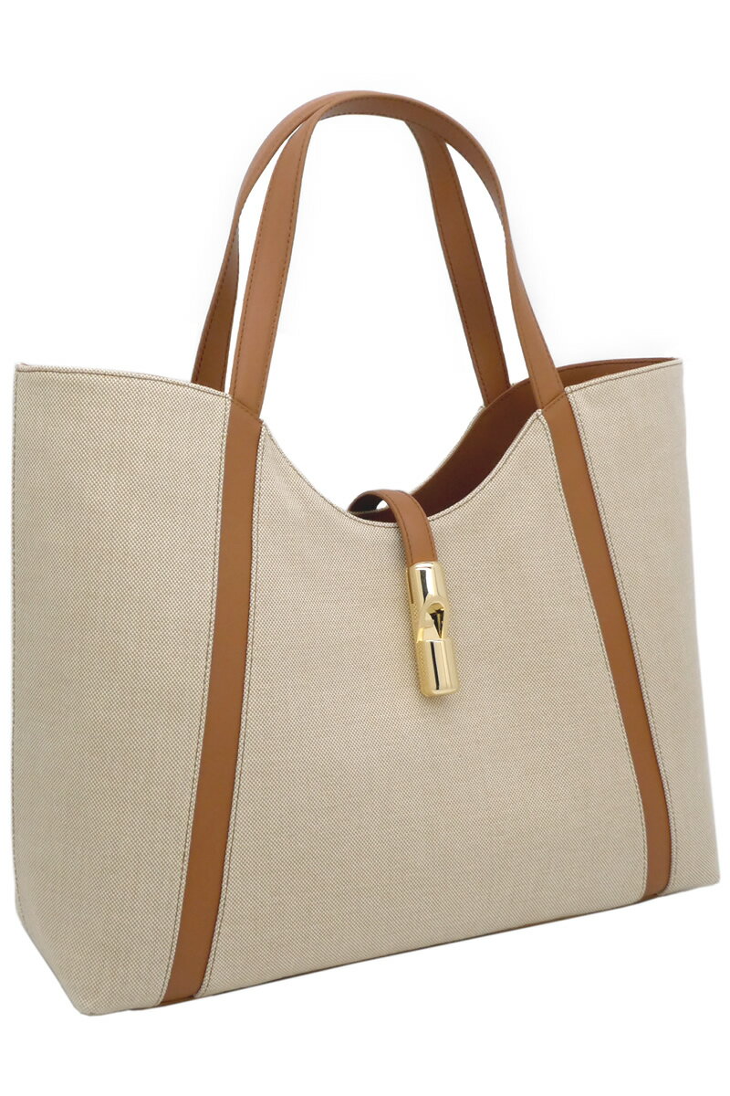 【2025年春夏 新作】 フルラ Furla Goccia ショルダーバッグ XL NATURALE+BRANDY ナチュラーレ+ブラウ..