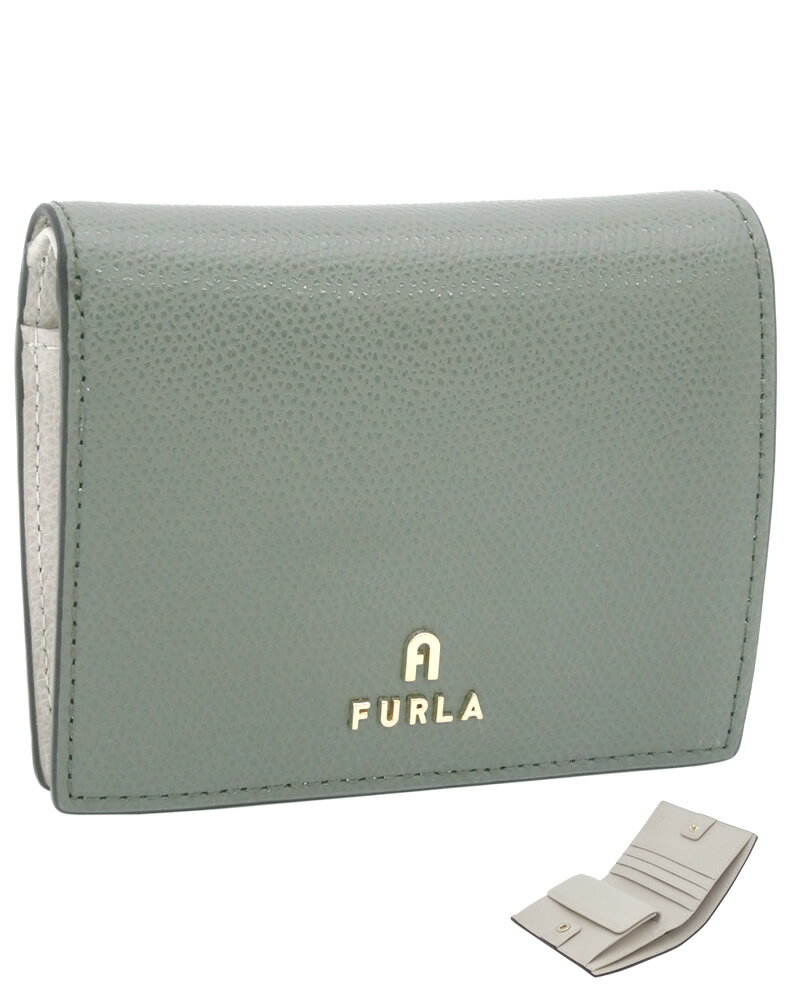 フルラ 二つ折り財布 レディース 【2023年秋冬 新作】 フルラ FURLA CAMELIA コンパクト財布 S CACTUS+PERLA e int. カーキグリーン系+ライトグレー系 WP00304_ARE000_1007_2291S カメリア 2つ折りウォレット Sサイズ レディース 【新品 新作 未使用 正規品】