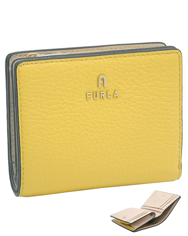 【2024年春夏 新作】 フルラ Furla Camelia コンパクトウォレット S Nettare イエロー WP00307_HSF000_1007_NTT00 二つ折りスモール財布 小銭入れ付 レディース 【新品 新作 未使用 正規品】