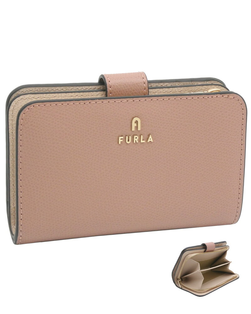 【2024年秋冬 新作】 フルラ Furla Camelia コンパクト財布 M TULLE+BALLERINA i int. チュール+ピンクベージュ WP00314_ARE000_1007_3401S カメリア 二つ折り コンパクトウォレット レディース 【新品 新作 未使用 正規品】