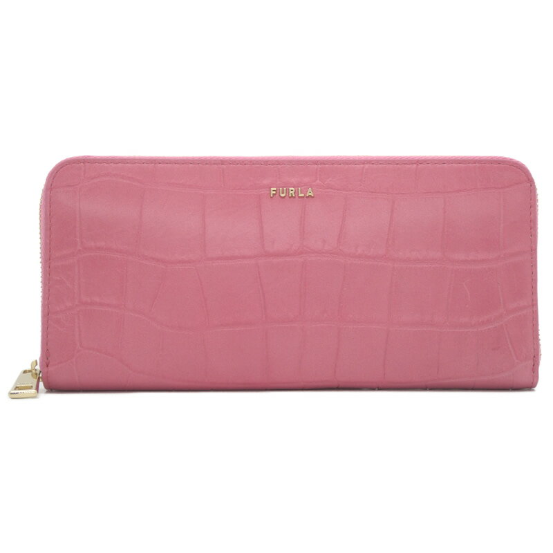 フルラ FURLA BABYLON ジップアラウンド Xl NINFEA ピンク PCX8UNO_BX0484_1007_0963S バビロン クロコダイルプリントカーフスキン製 ラウンドファスナー 長財布 レディース 【新品 新作 未使用 正規品】