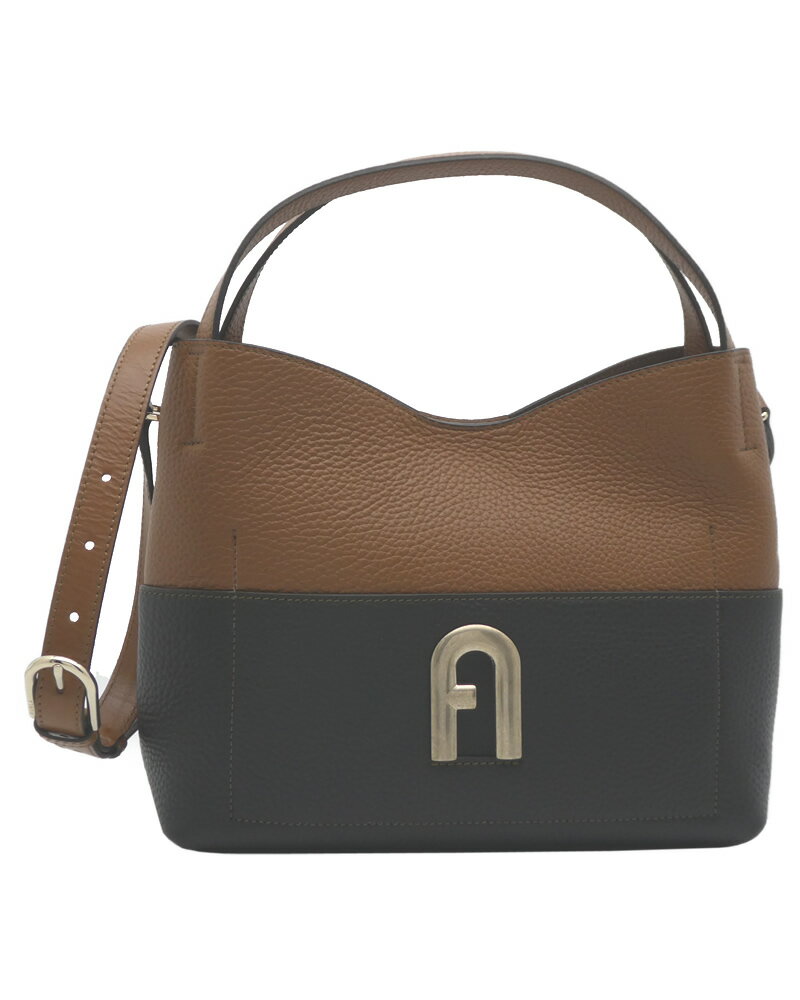 フルラ FURLA PRIMULAショルダーバッグ S NERO+COGNAC h ブラック+ブラウン WB00507_BX0642_9035_O9200 プリムラ スモール ホーボーバッグ レディース 【新品 新作 未使用 正規品】