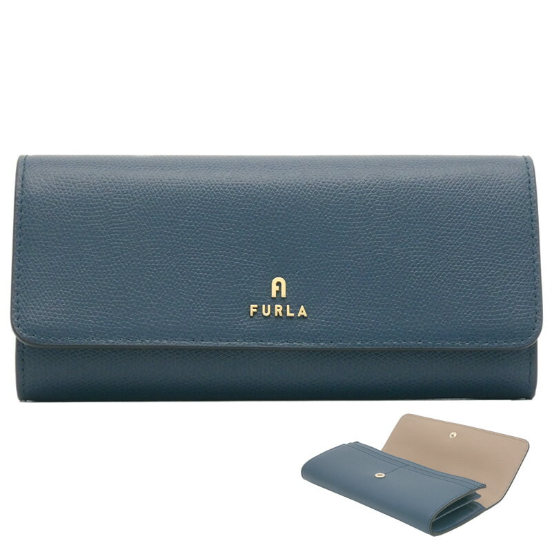 フルラ 長財布 レディース フルラ FURLA CAMELIA 長財布 Xl BLU JAY+GREIGE int. ブルー+ブラウン系 WP00324_ARE000_1007_1868S カメリア コンチネンタルウォレット 二つ折り長財布 レディース 【新品 新作 未使用 正規品】