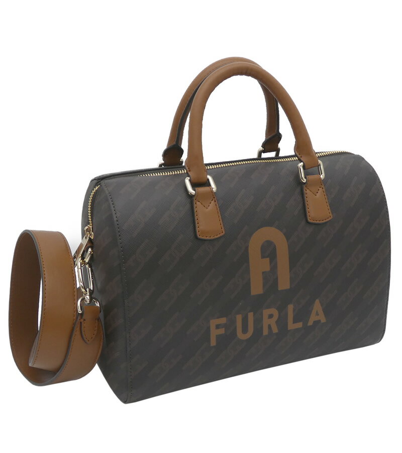 フルラ ハンドバッグ（レディース） フルラ FURLA VARSITY STYLE ボストンバッグS TONI CAFFE' ダークブラウン系 WB00921_BX1671_1007_0054S ヴァーシティ 2WAY ハンドバッグ レディース 【新品 新作 未使用 正規品】