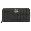 ミュウミュウ MIU MIU マテラッセレザー 財布 ブラック 5ML506_2FPP_F0002 MATELASSE 039 MIU NERO miumiu ジップアラウンドウォレット 長財布 レディース 【新品 新作 未使用 正規品】