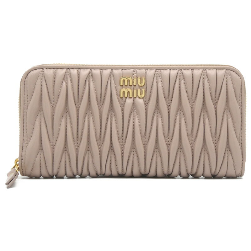 ミュウミュウ 長財布 ミュウミュウ MIU MIU マテラッセレザー 財布 ウォーターリリー 5ML506_2FPP_F0NZ2 MATELASSE'MIU NINFEA miumiu ジップアラウンドウォレット 長財布 レディース 【新品 新作 未使用 正規品】