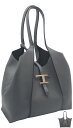 【2025年秋冬新作】 トッズ TOD'S T タイムレス レザー ショッピングバッグ スモール XBWTSBA0200XSOB400 tods ショルダーバッグ ハンドバッグ グレー レディース 【新品 新作 未使用 正規品】