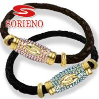 SORIENO(ソリエノ)αLeather ブレスレット(ゴールド） スポーツブレスレット 健康 ブレスレット