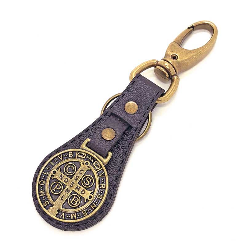 レザーキーホルダー【サンベントメダル】 | アンティークゴールド