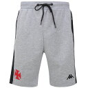 ヴァスコダガマ エンブレム刺繍スウェットハーフパンツ サイドメッシュ ジップ付ポケット VASCO DA GAMA Kappa グレー