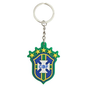 サッカーブラジル代表 CBF エンブレム 両面ラバーキーホルダー