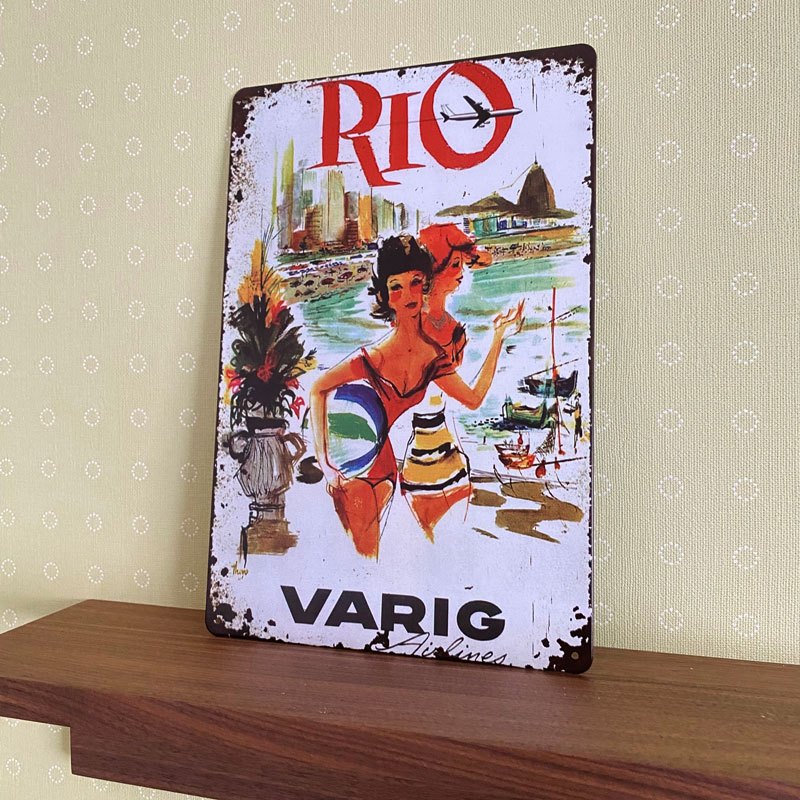 アート調パネル リオ ヴァリグエアライン レトロデザイン看板【RIO VARIG】 [2]