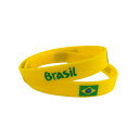 ブラジル国旗 Brasil ラバーブレスレットセット イエロー