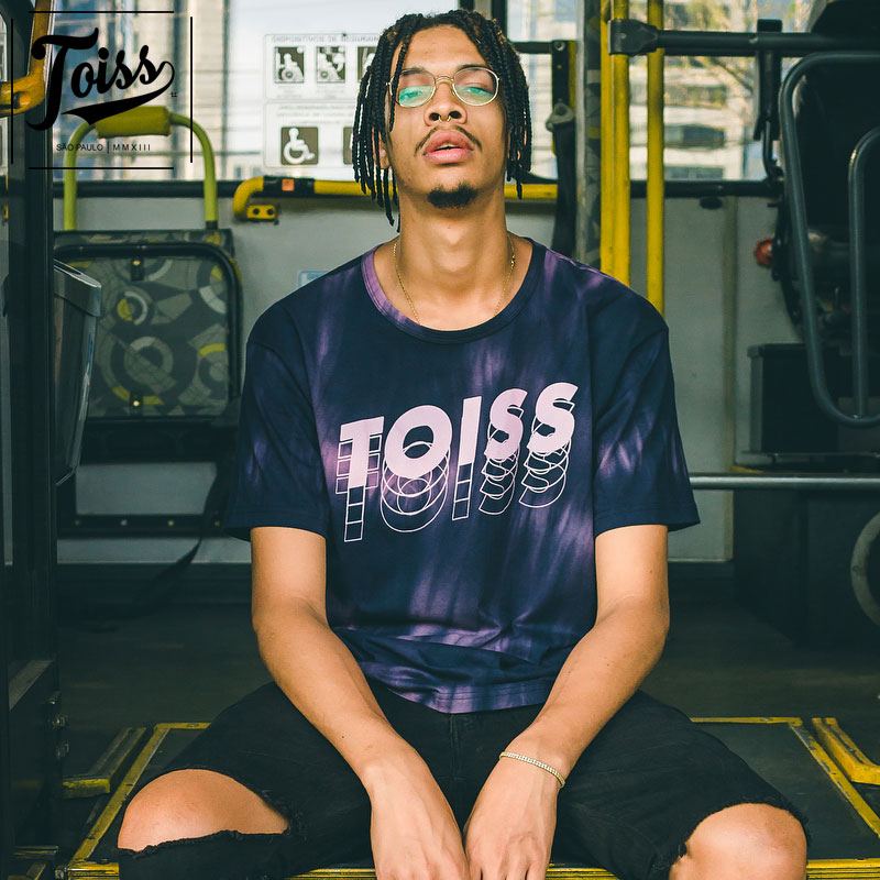 【TOISS】タイダイTシャツ【ネイマール愛用ブランド】トイスロゴ｜パープルマルチ