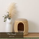 【最大1,000円OFFクーポン配布中!!】ペットスツール ペット スツール 天然木 ラタン 籐 小型犬 猫 収納 ナチュラル シンプル おしゃれ クッション ...